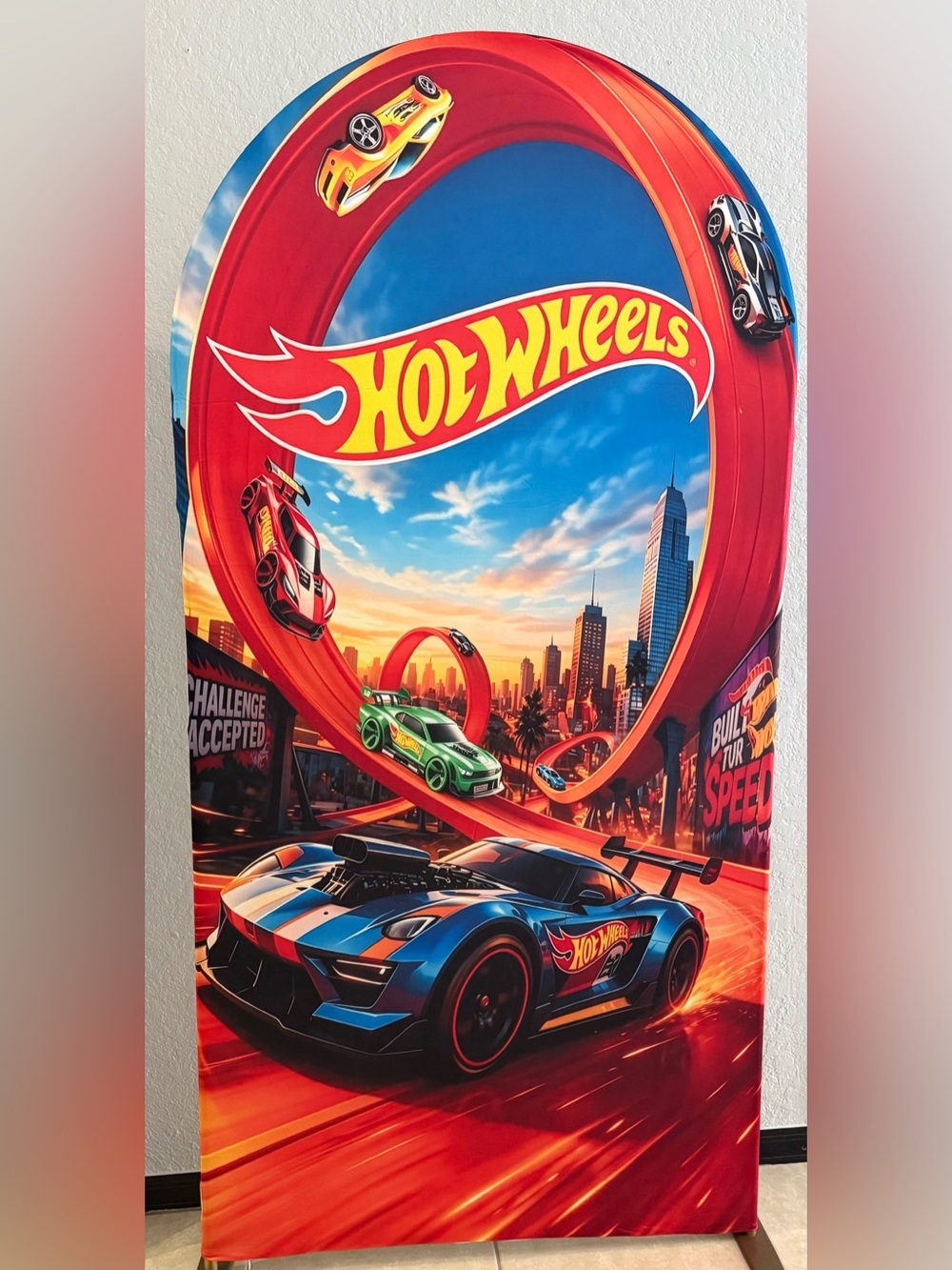 Hot Wheels Birthday Arch Backdrop Cover
